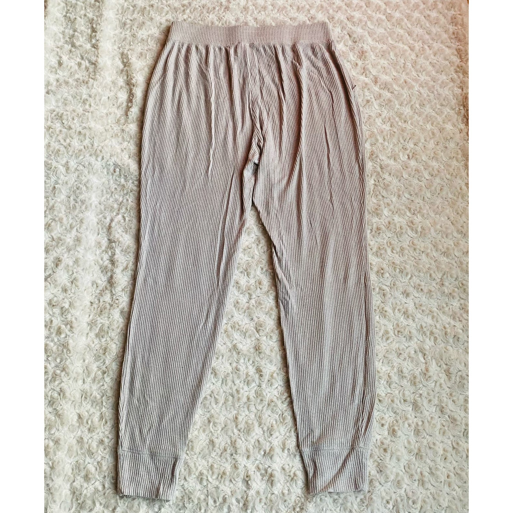 Express Ribbed Off White Joggers Loungewear Elastic Waist Soft & Comfy Sz Small